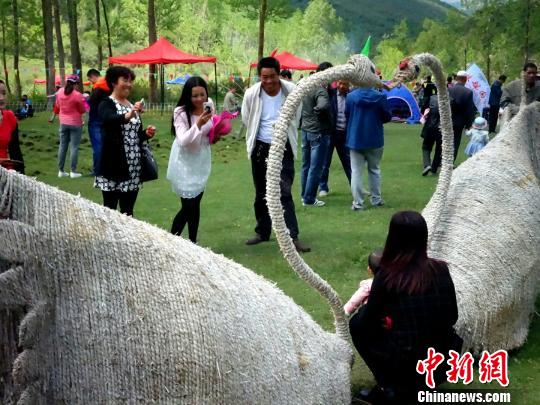 图为青海省首届稻草人创意文化艺术节现场。 张添福 摄 图为青海省首届稻草人创意文化艺术节现场。 张添福 摄