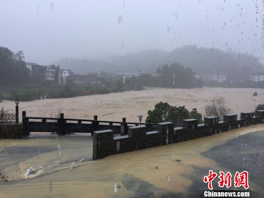 9月15日,受今年14号台风“莫兰蒂”外围影响,浙江省温州市泰顺县境内大雨倾盆。 钟哓波 摄 9月15日,受今年14号台风“莫兰蒂”外围影响,浙江省温州市泰顺县境内大雨倾盆。 钟哓波 摄